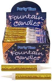 24 x GOLD Ice Sparkling Fountain Candles (Packs of 2) - 48 Total. (Bottle Clips Available)