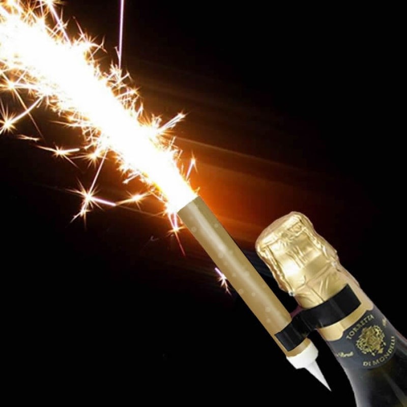 24 x GOLD Ice Sparkling Fountain Candles (Packs of 2) - 48 Total. (Bottle Clips Available)